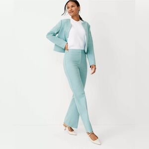 Ann Taylor Petite High Rise Trouser Pant Texture Peacock TealMelange Size 6 NWOT